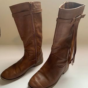 Justice tall brown boots